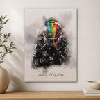 Lewis Hamilton Wood Print by OnWood Australia