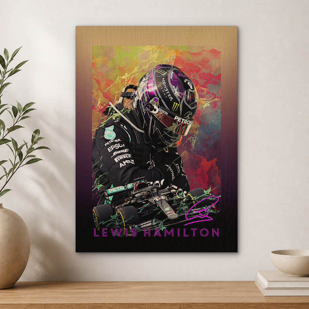 Lewis Hamilton Wood Print by OnWood Australia
