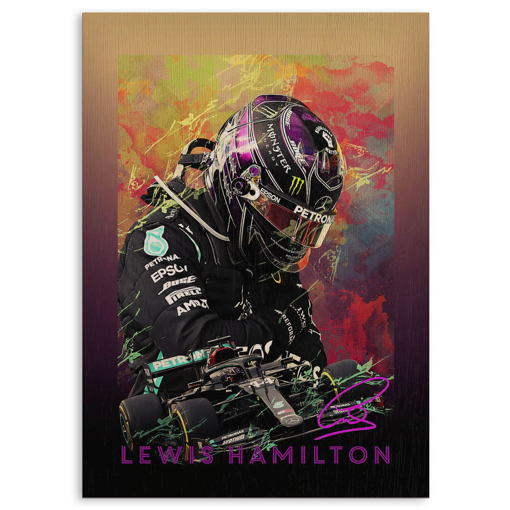 Lewis Hamilton Wood Print by OnWood Australia