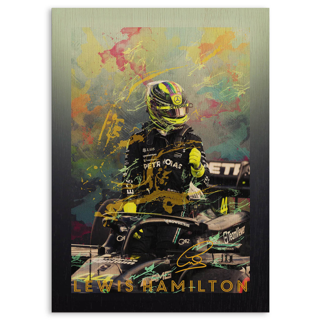 Lewis Hamilton Wood Print by OnWood Australia