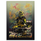 Lewis Hamilton Wood Print by OnWood Australia