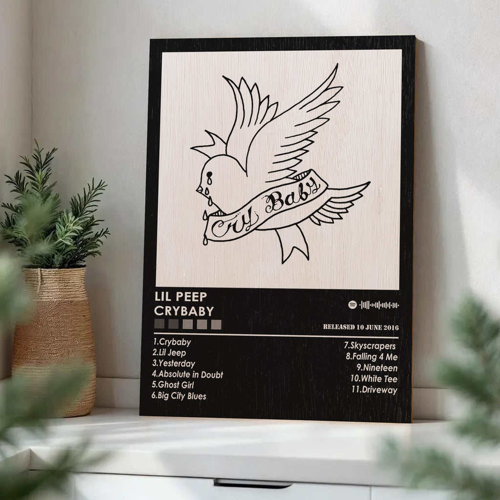 Lil Peep Crybaby Wood Print by OnWood Australia
