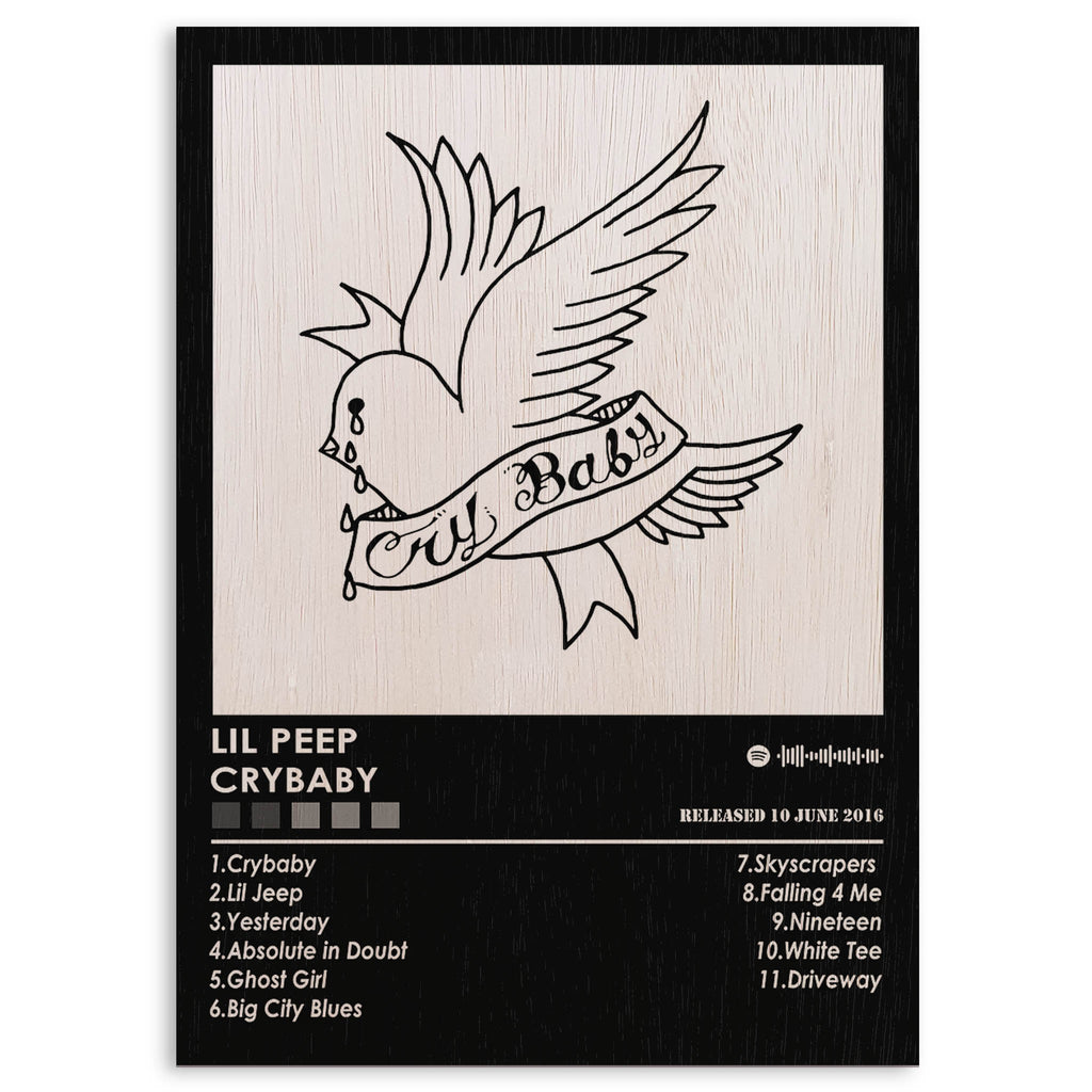 Lil Peep Crybaby Wood Print by OnWood Australia