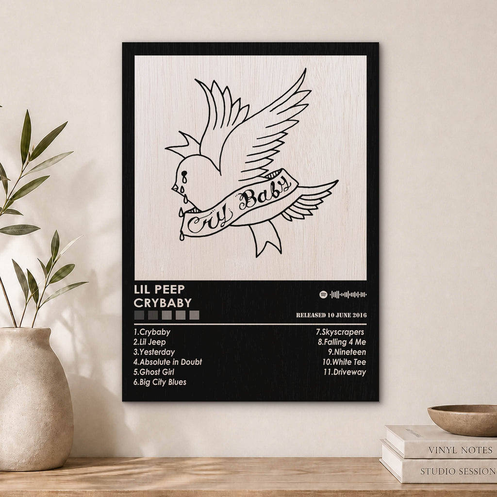 Lil Peep Crybaby Wood Print by OnWood Australia