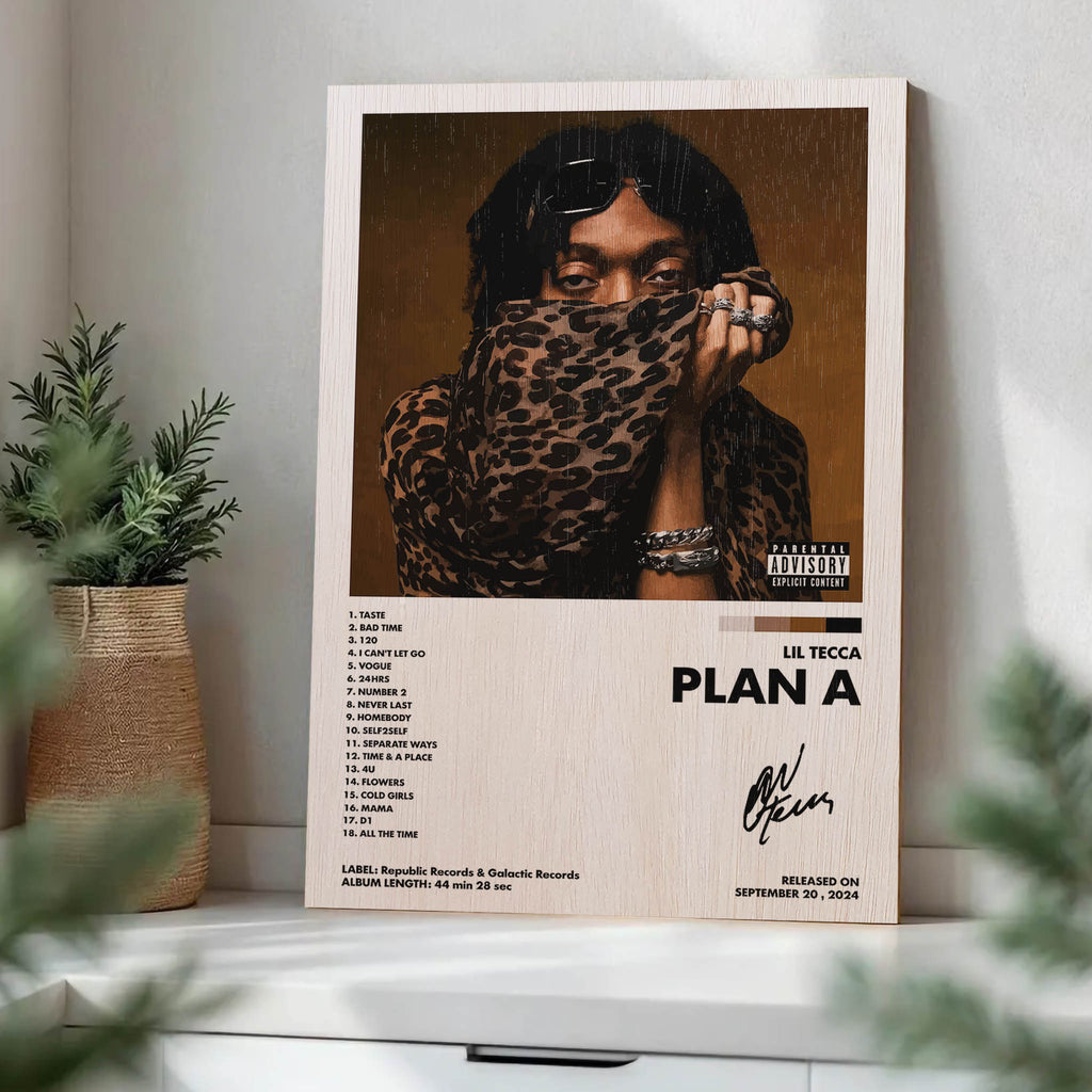 Lil Tecca Plan A Wood Print by OnWood Australia