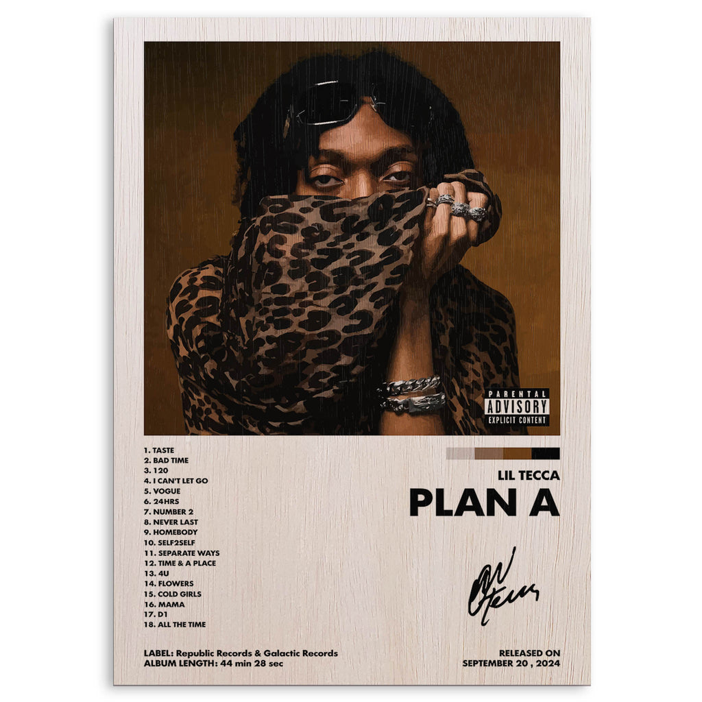 Lil Tecca Plan A Wood Print by OnWood Australia