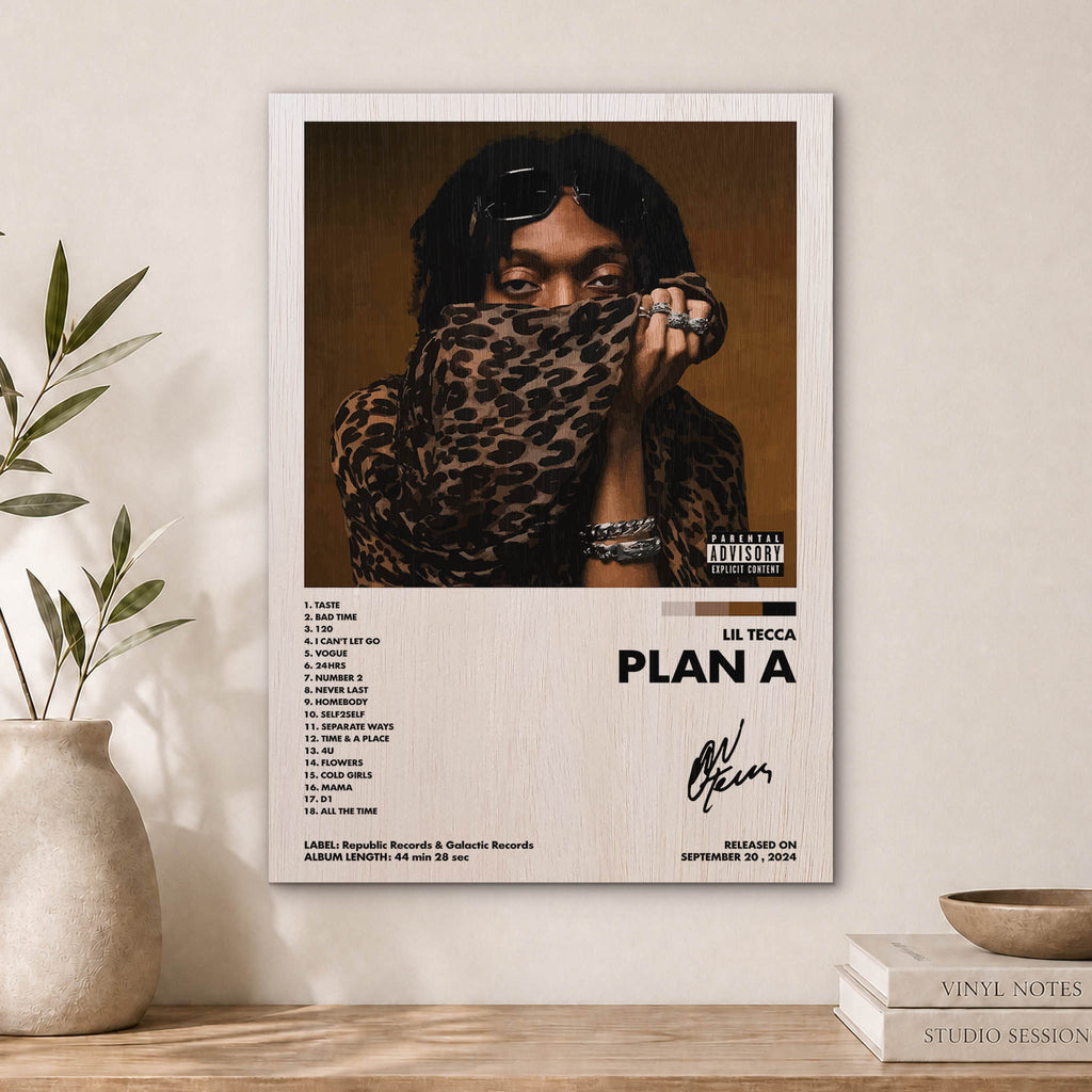 Lil Tecca Plan A Wood Print by OnWood Australia
