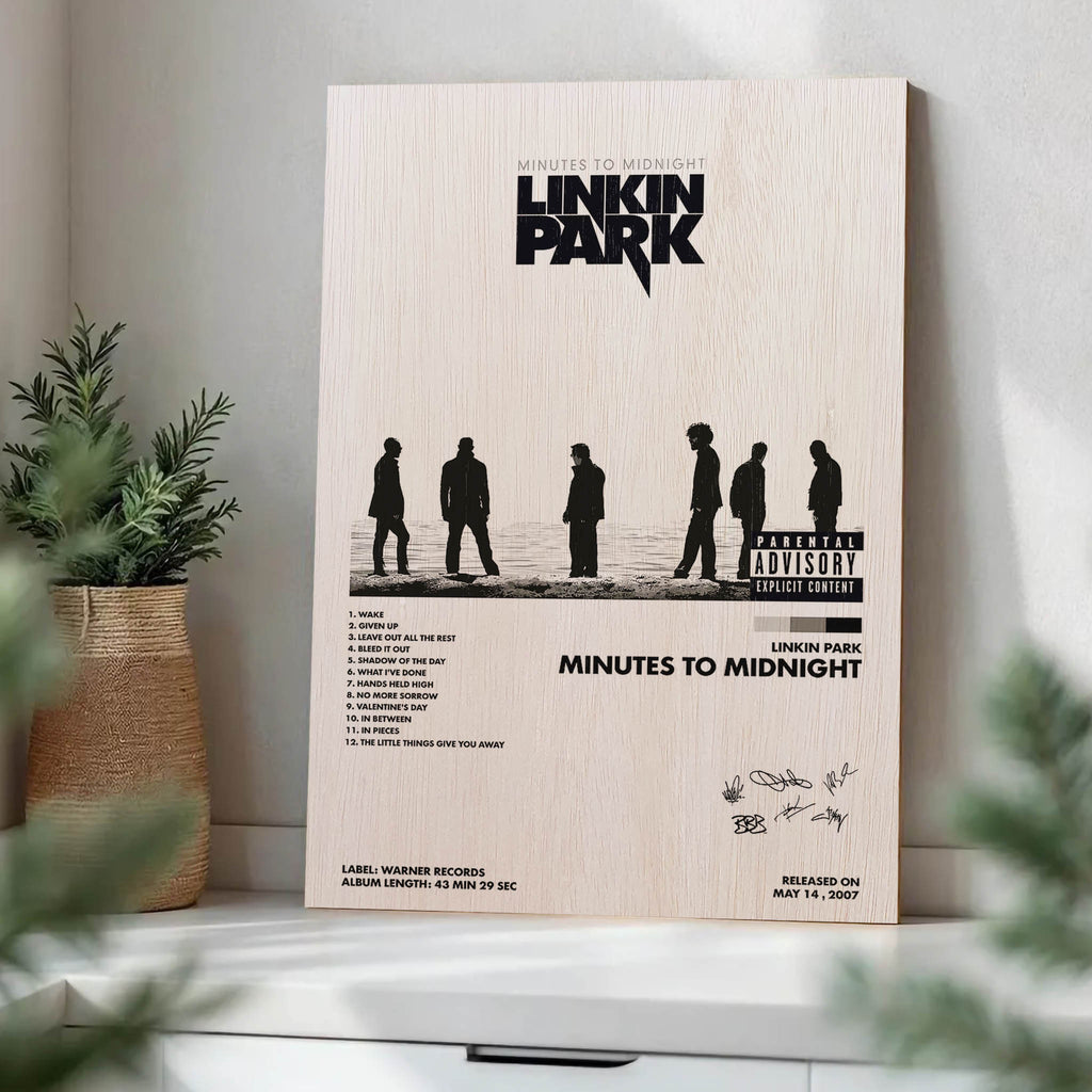 Linkin Park Minutes to Midnight Wood Print by OnWood Australia