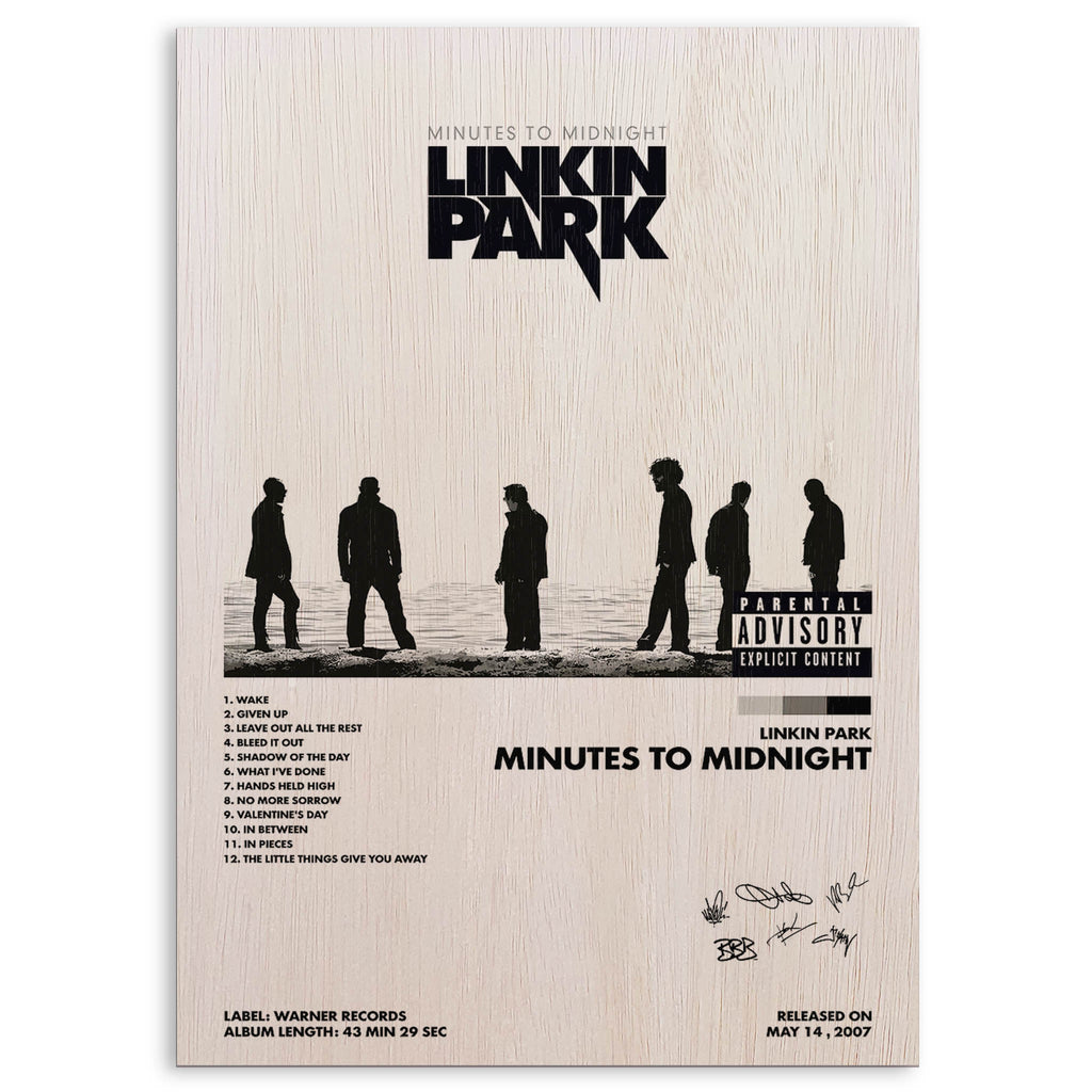 Linkin Park Minutes to Midnight Wood Print by OnWood Australia