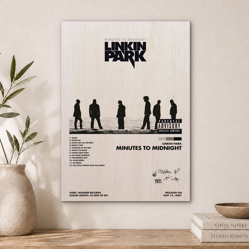 Linkin Park Minutes to Midnight Wood Print by OnWood Australia