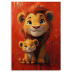Lion and Cub Wood Print by OnWood Australia
