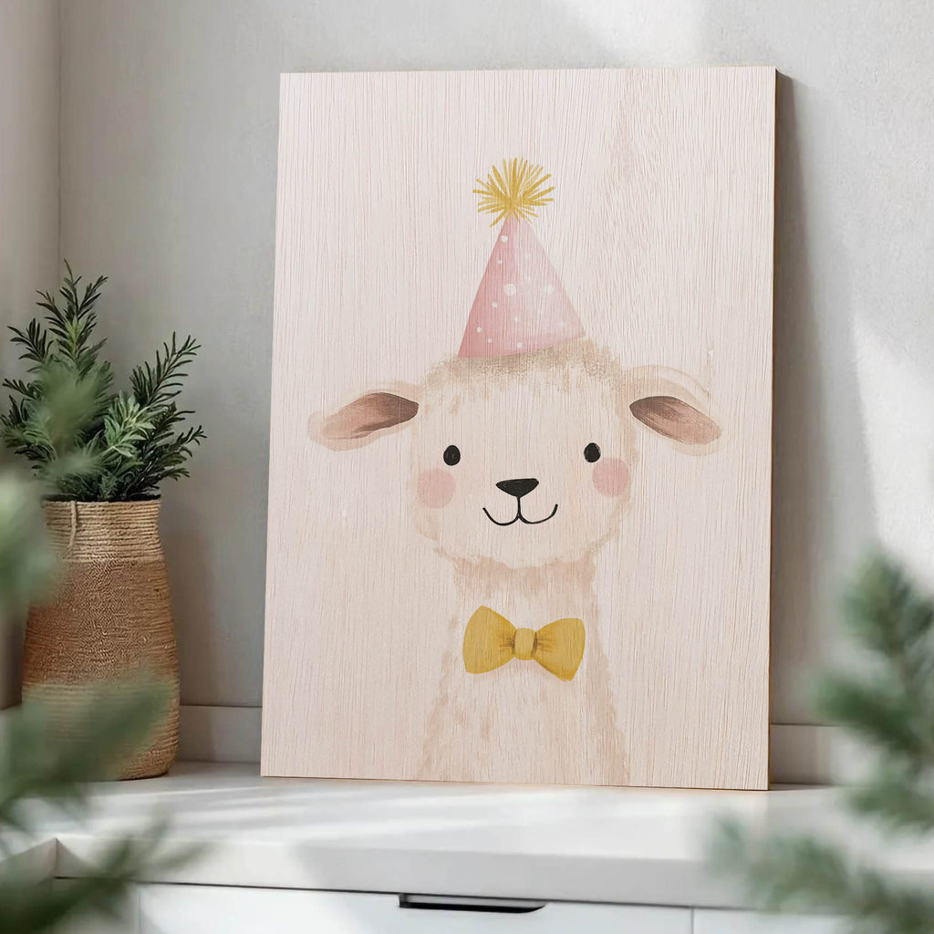 Llama Party Wood Print by OnWood Australia