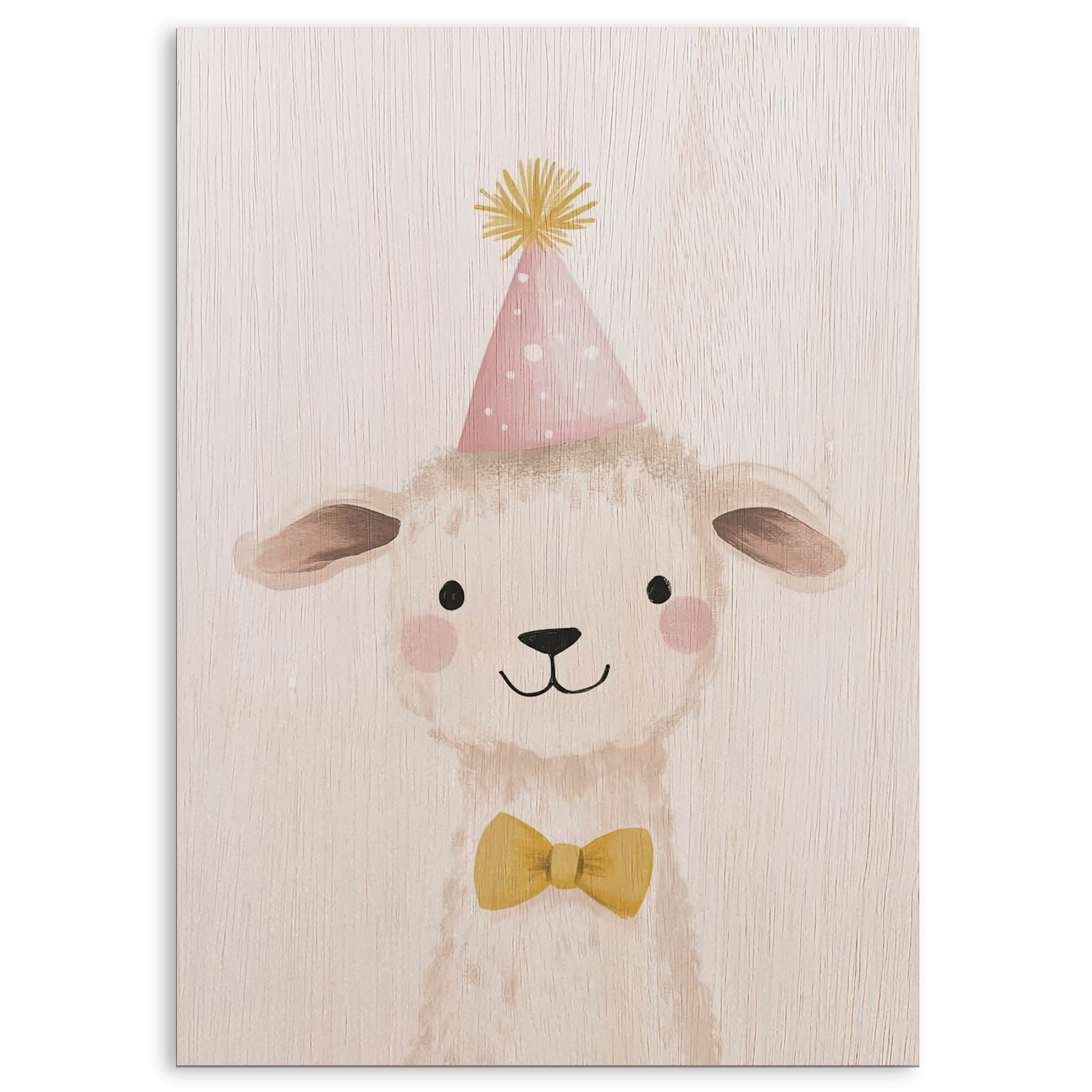 Llama Party Wood Print by OnWood Australia