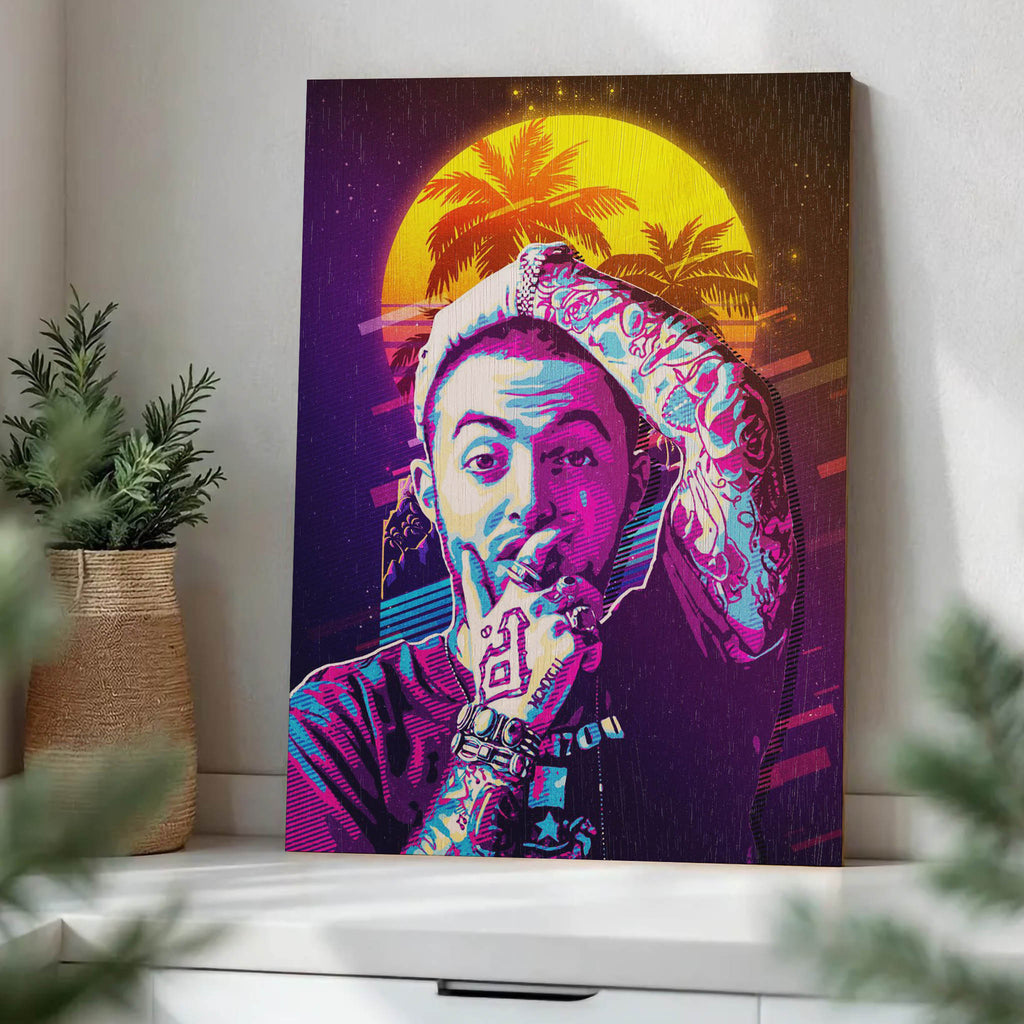 Mac Miller Wood Print by OnWood Australia