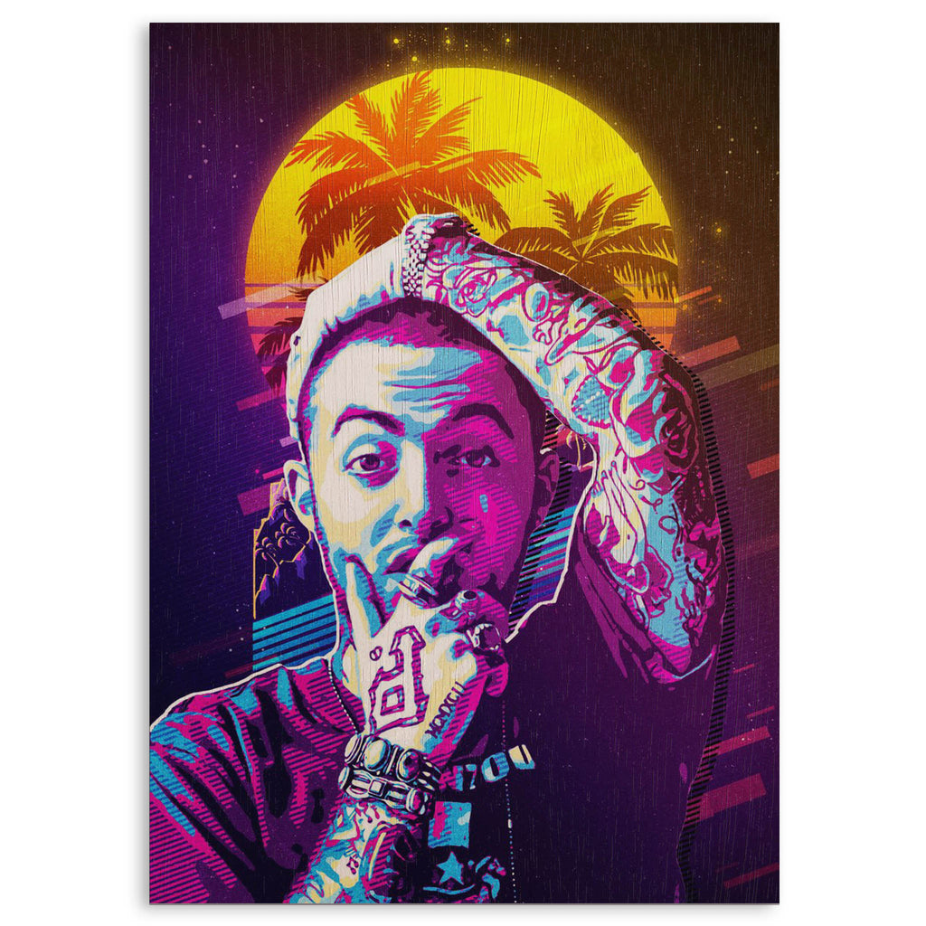 Mac Miller Wood Print by OnWood Australia