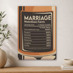 Marriage Nutrition Facts Wood Print by OnWood Australia