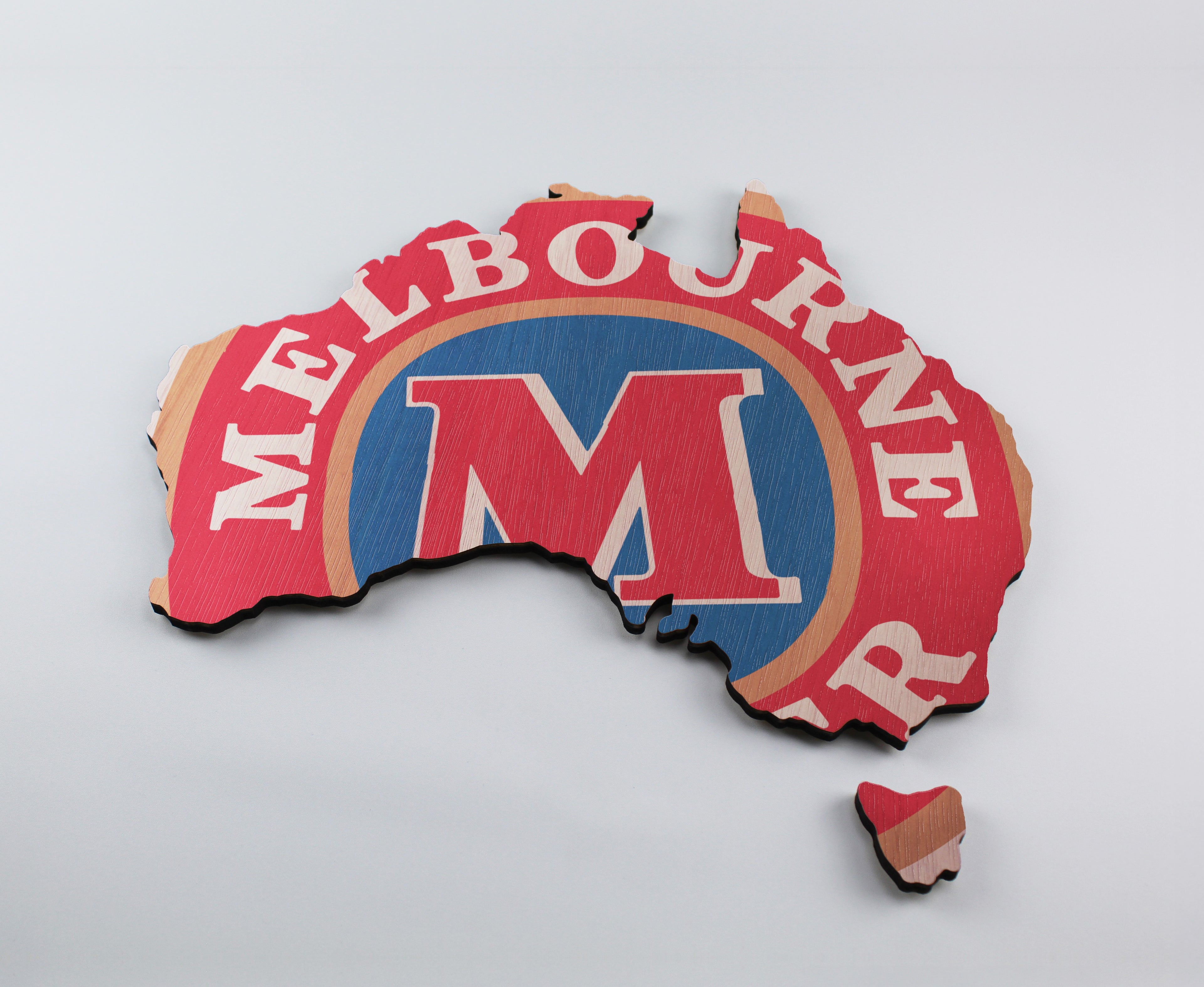 Australia Wood Print Map - Logo Request