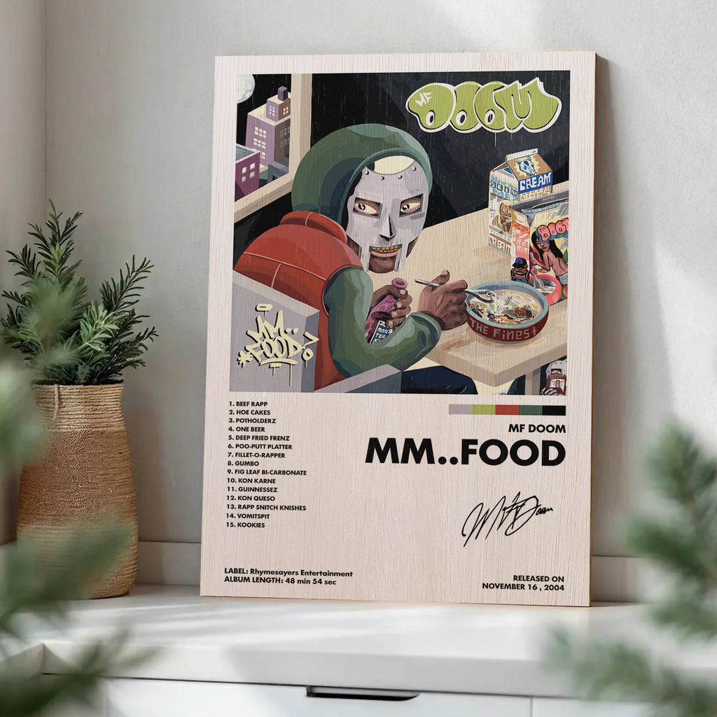 MF DOOM Mmfood Wood Print by OnWood Australia