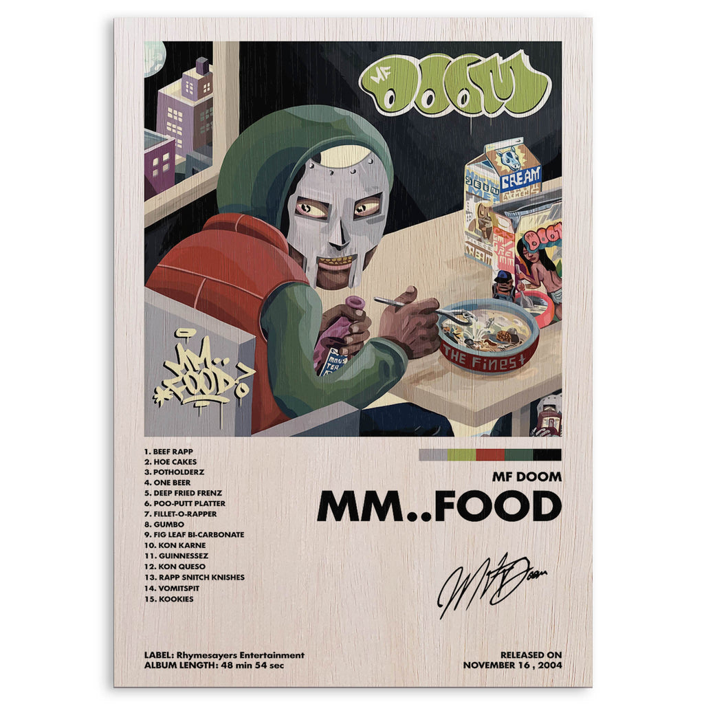 MF DOOM Mmfood Wood Print by OnWood Australia
