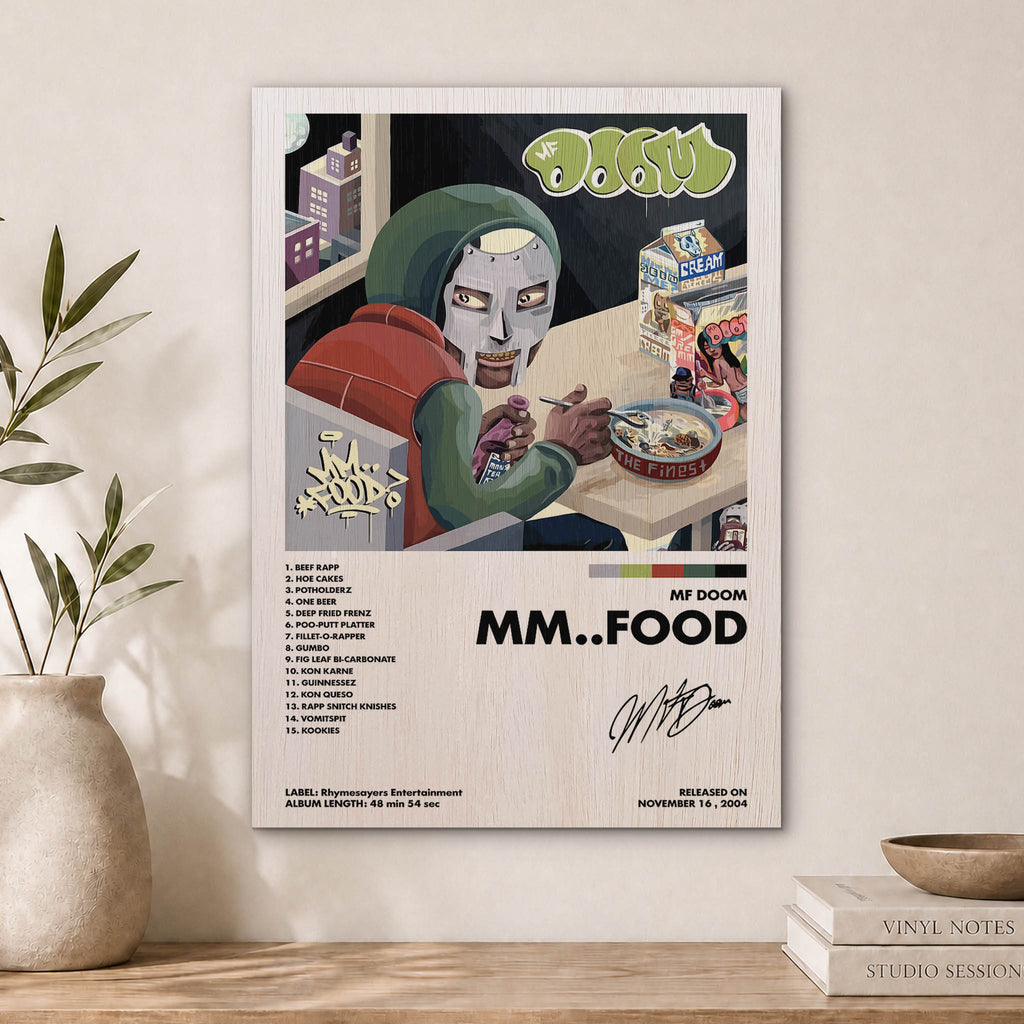 MF DOOM Mmfood Wood Print by OnWood Australia