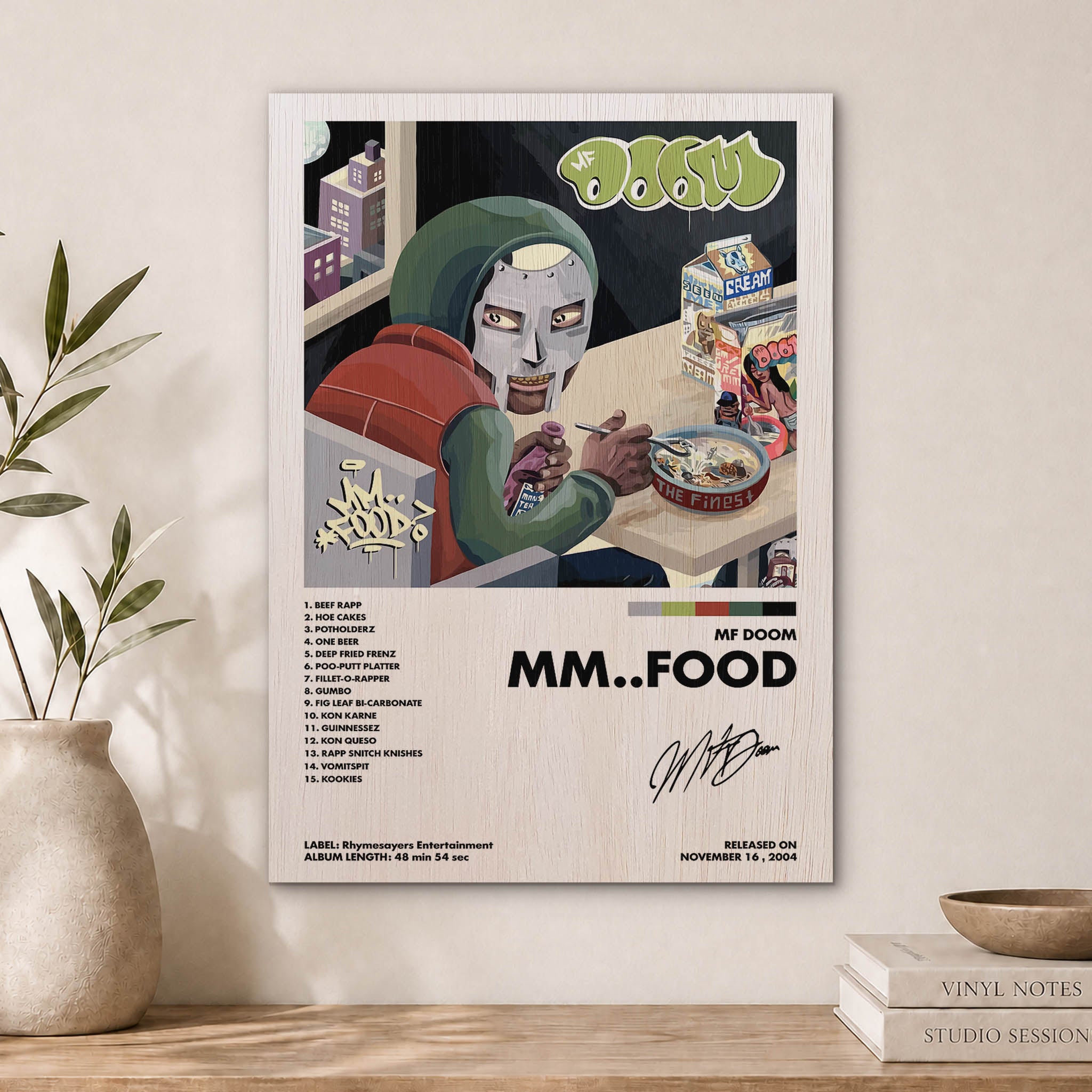 MF DOOM Mmfood Wood Print by OnWood Australia