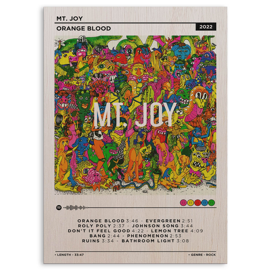 Mt Joy Orange Blood Wood Print by OnWood Australia