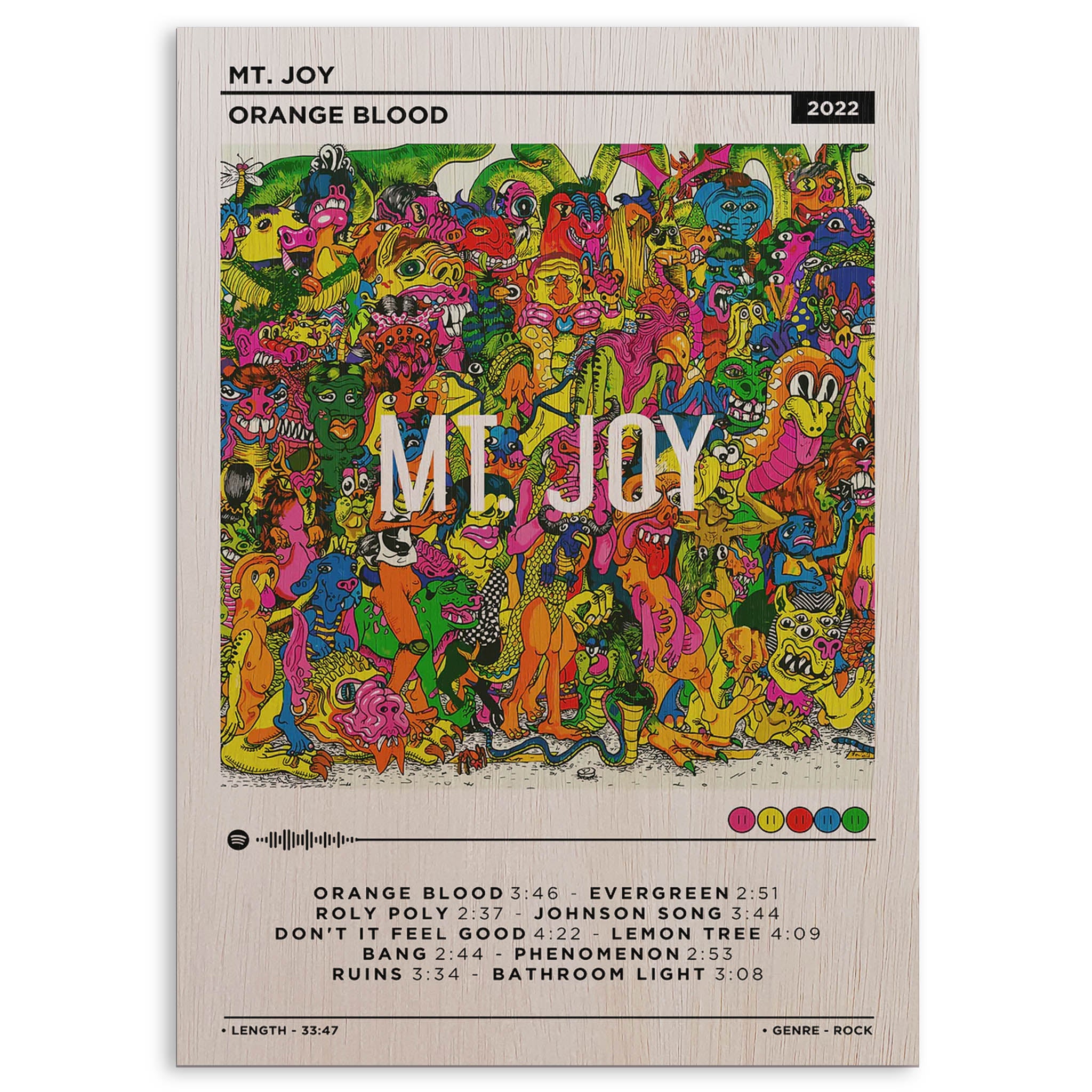 Mt Joy Orange Blood Wood Print by OnWood Australia