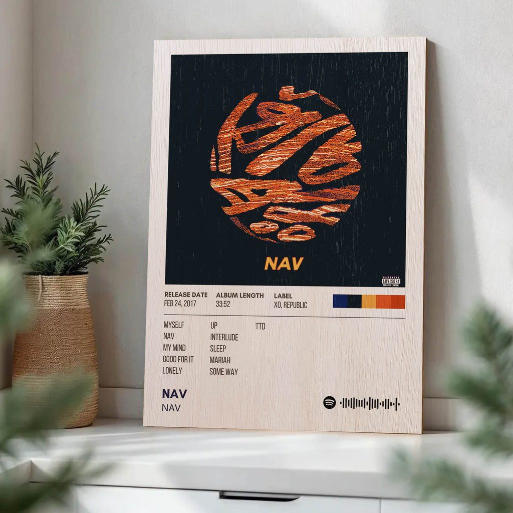 NAV Mixtape Wood Print by OnWood Australia