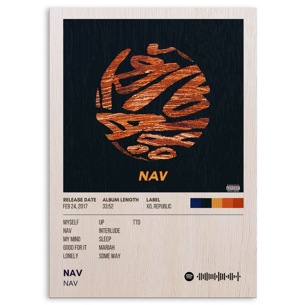 NAV Mixtape Wood Print by OnWood Australia