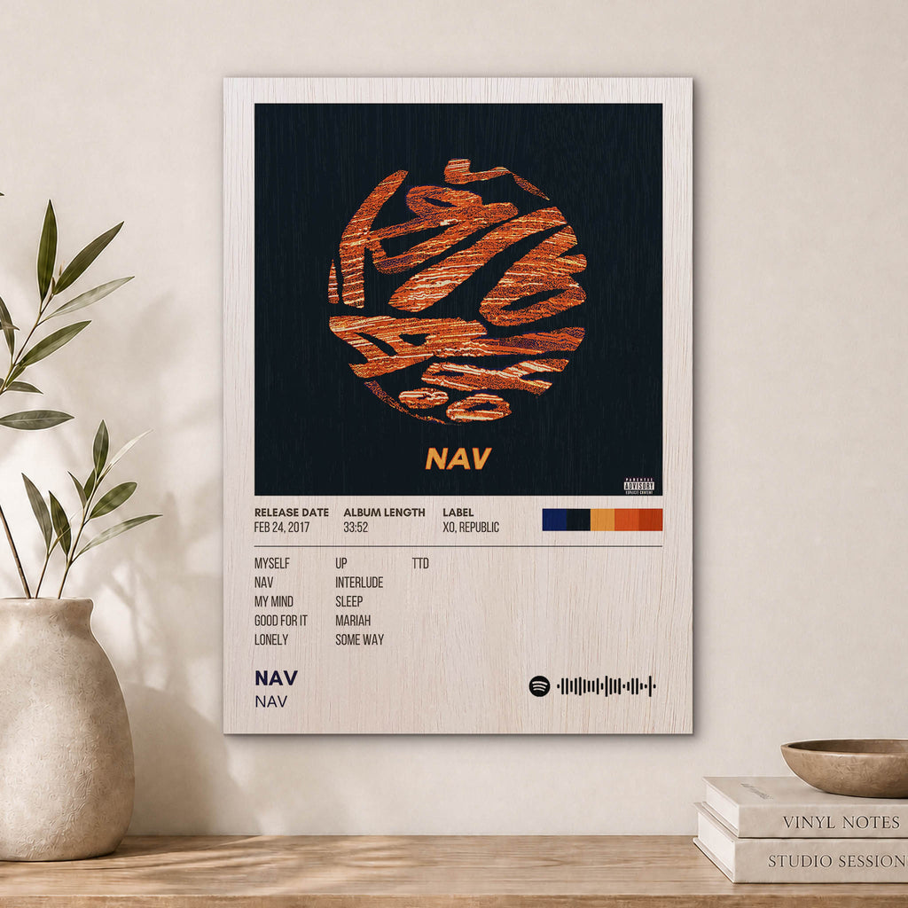 NAV Mixtape Wood Print by OnWood Australia