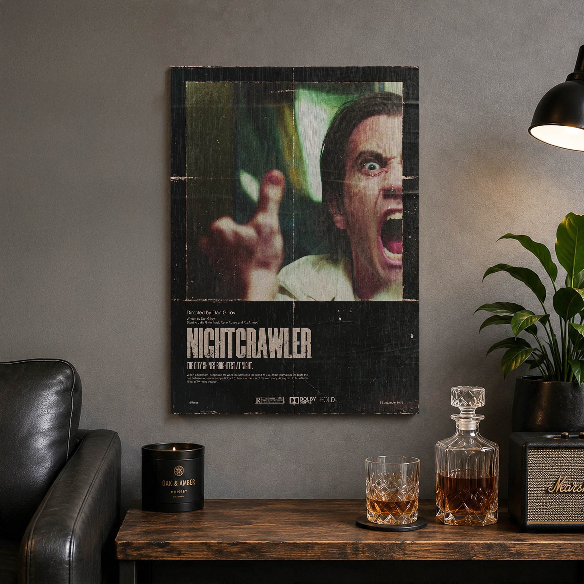 Nightcrawler Wood Print by OnWood Australia