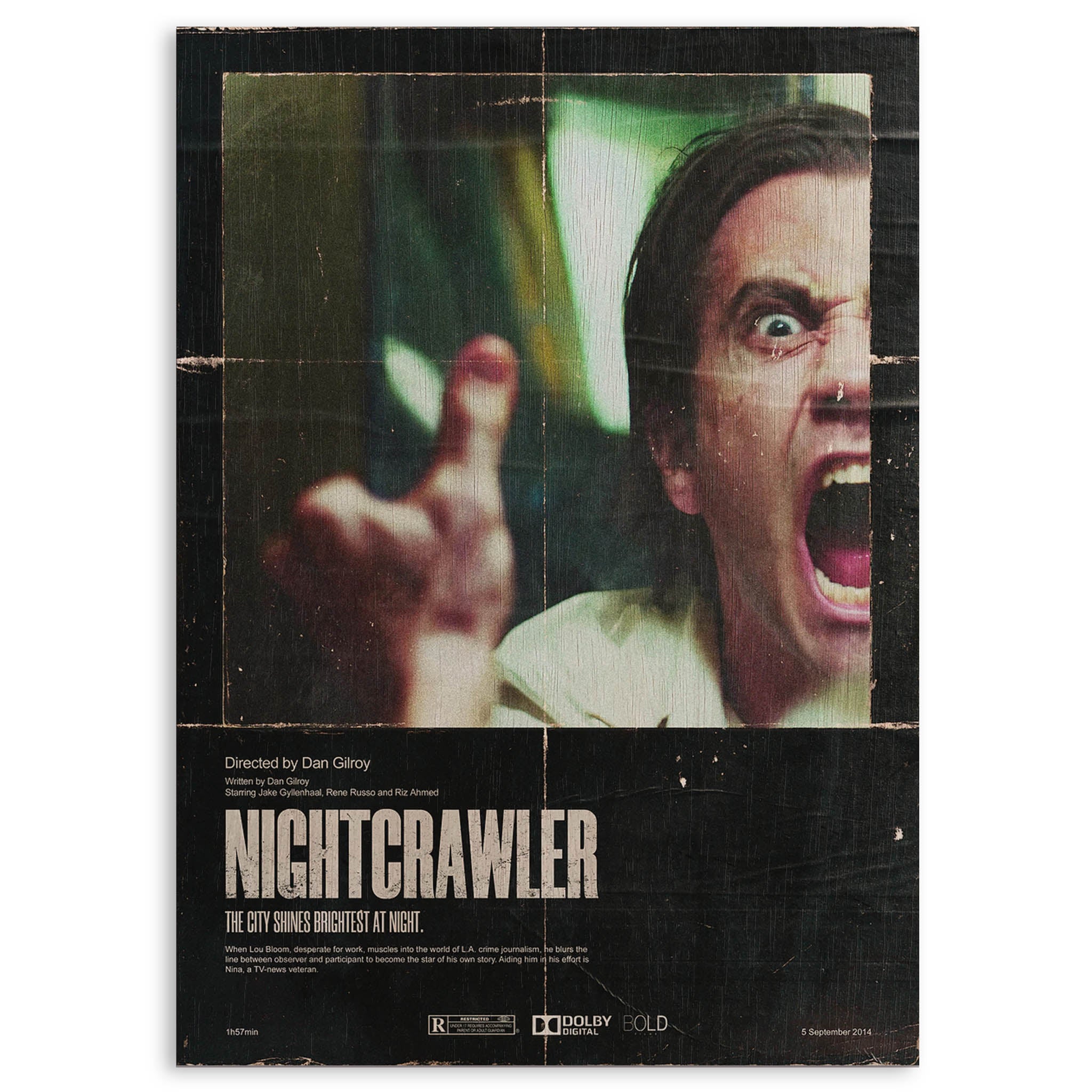 Nightcrawler Wood Print by OnWood Australia