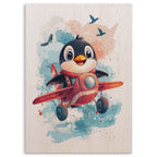 Penguin Pilot Wood Print by OnWood Australia