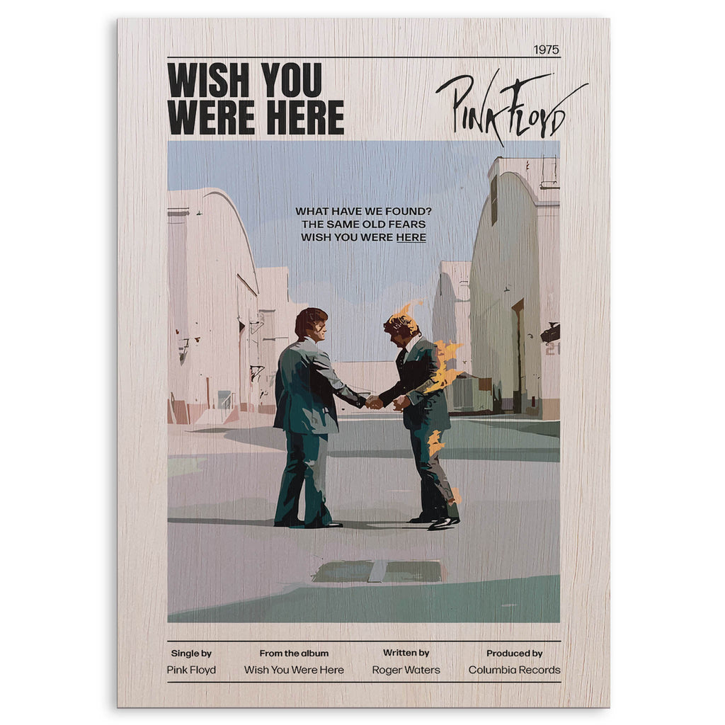 Pink Floyd Wish You Were Here Wood Print by OnWood Australia