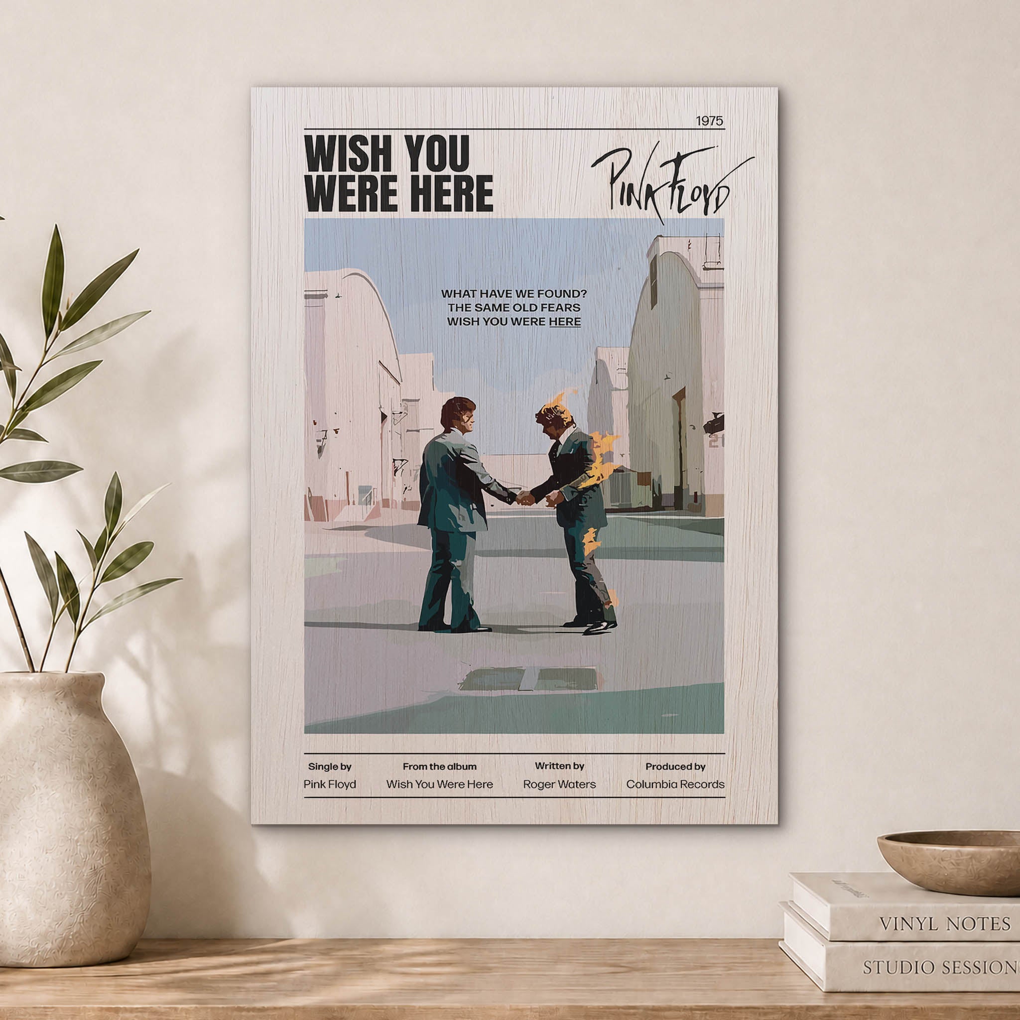 Pink Floyd Wish You Were Here Wood Print by OnWood Australia