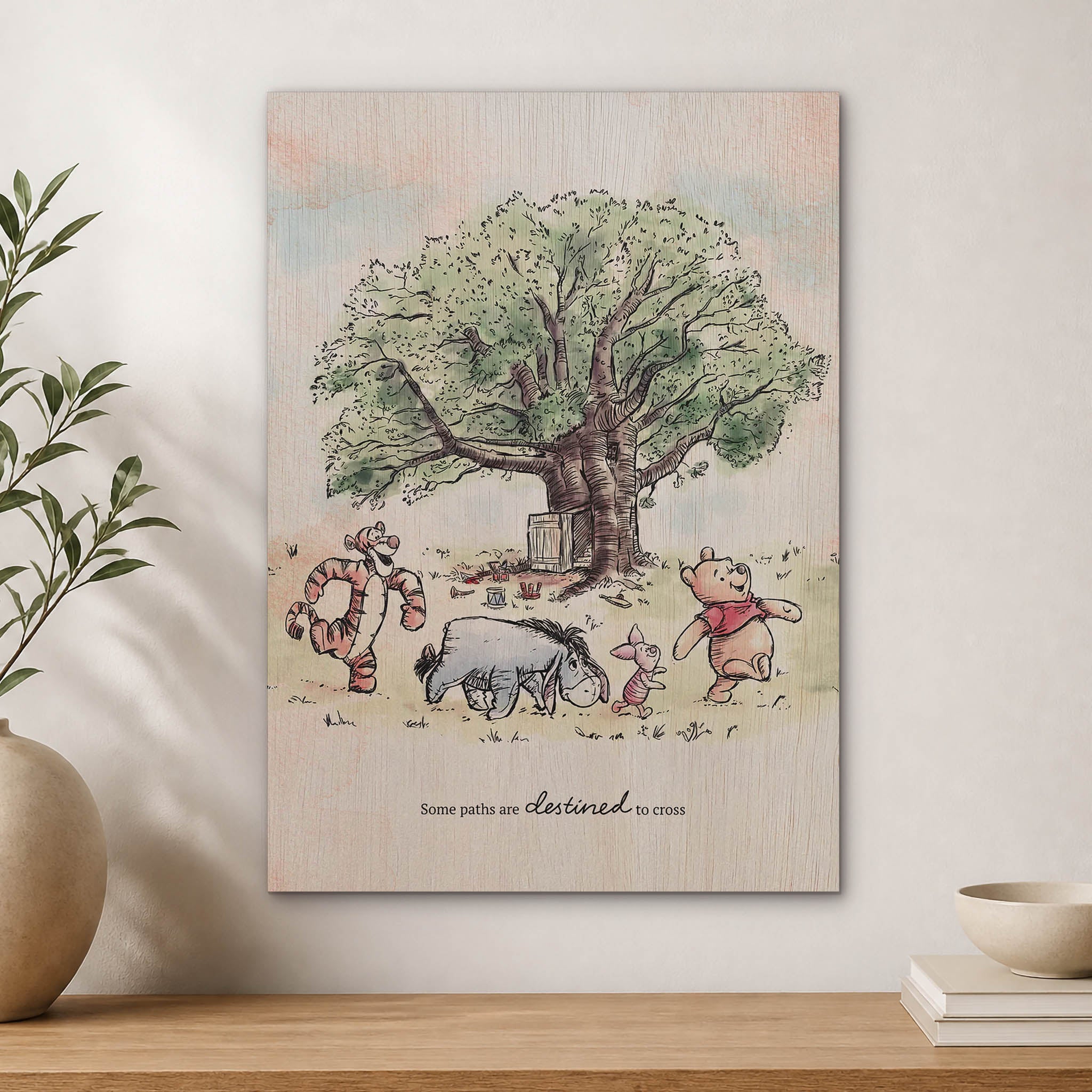 Pooh and Friends Wood Print by OnWood Australia