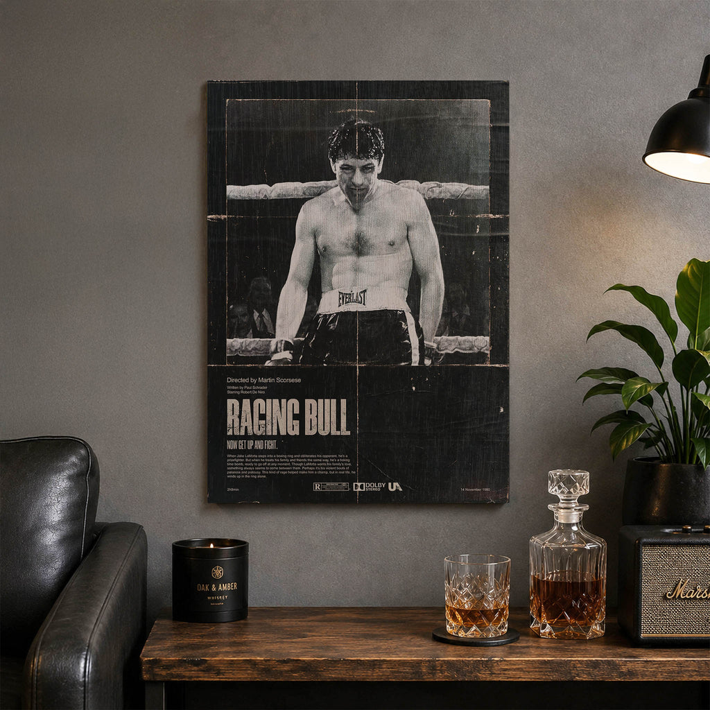 Raging Bull Wood Print by OnWood Australia