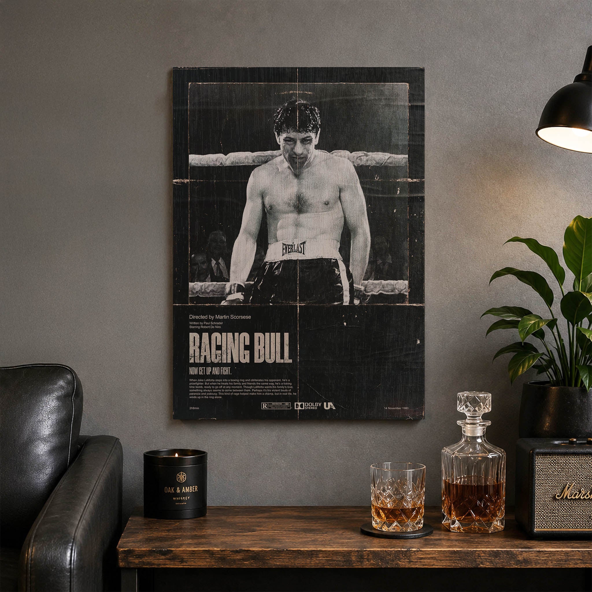 Raging Bull Wood Print by OnWood Australia