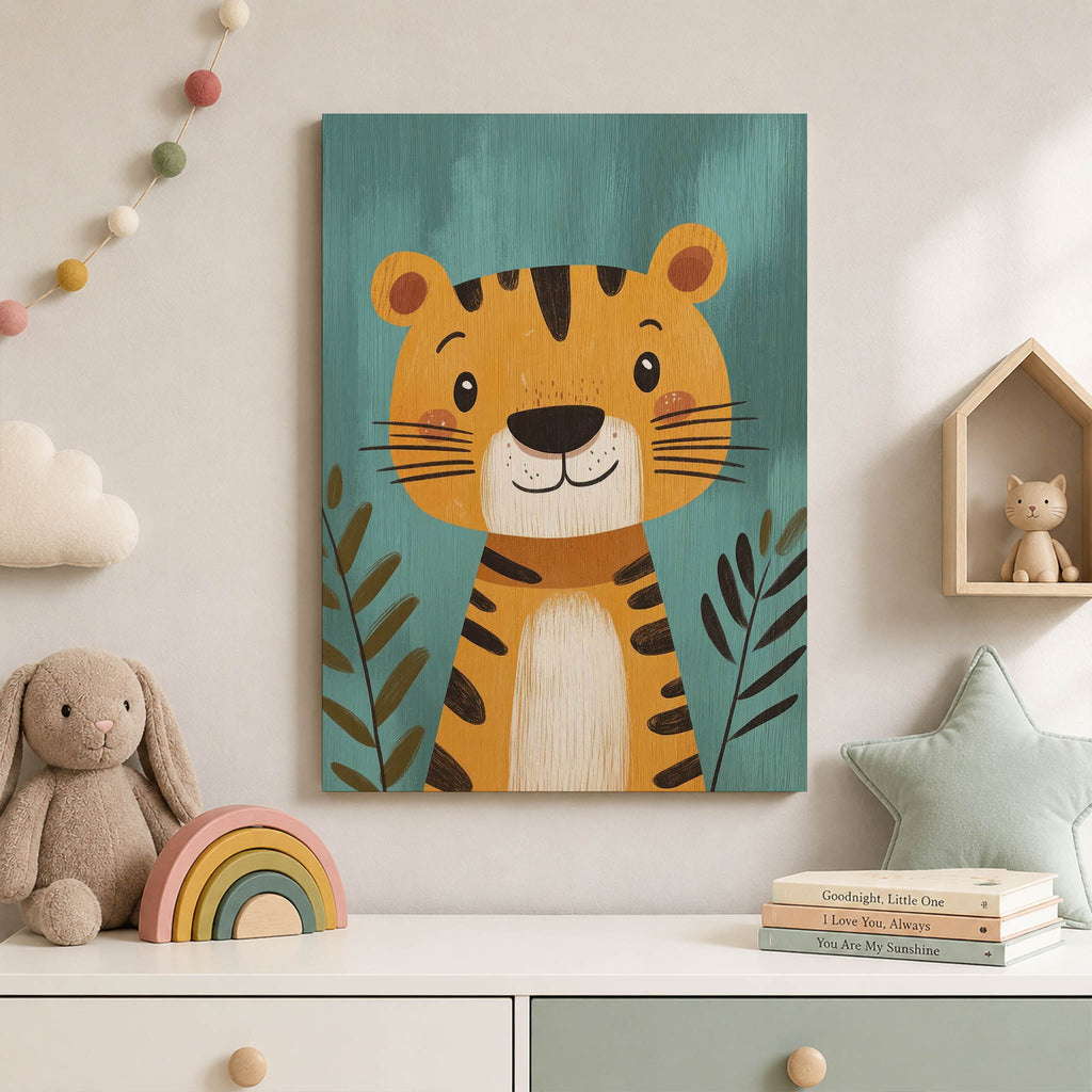 Smiling Tiger Wood Print by OnWood Australia