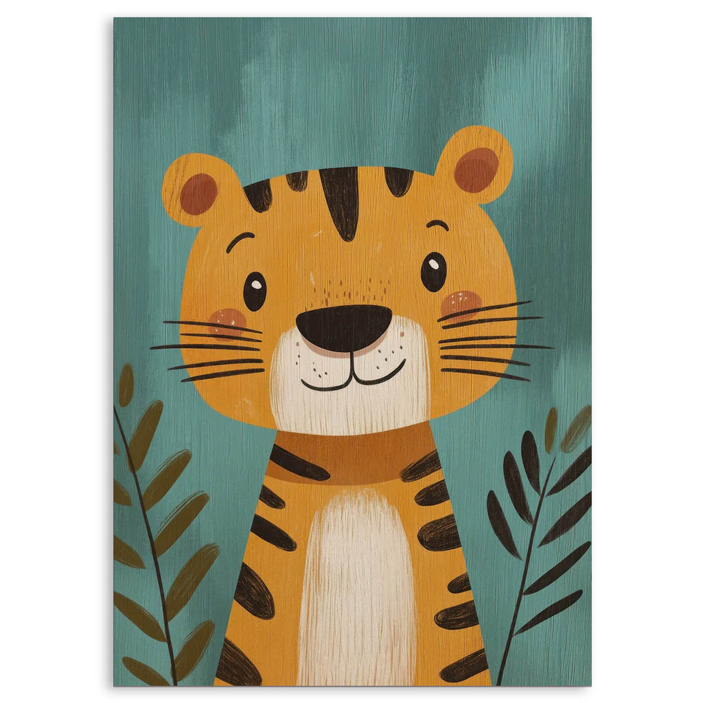 Smiling Tiger Wood Print by OnWood Australia