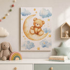Teddy Bear Moon Wood Print by OnWood Australia