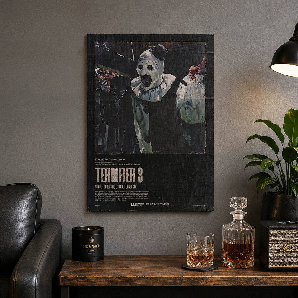 Terrifier 3 Wood Print by OnWood Australia