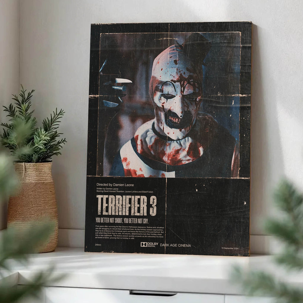Terrifier 3 Wood Print by OnWood Australia