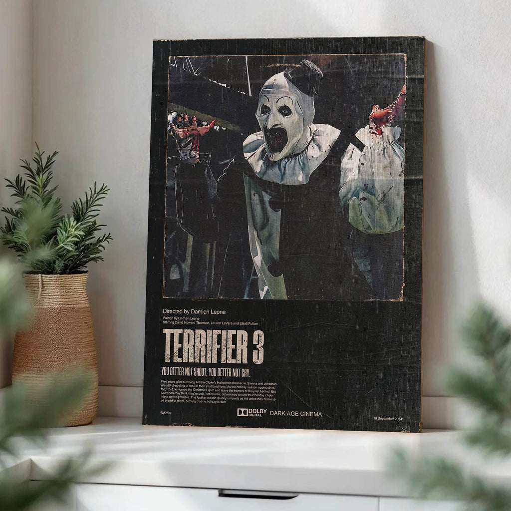 Terrifier 3 Wood Print by OnWood Australia