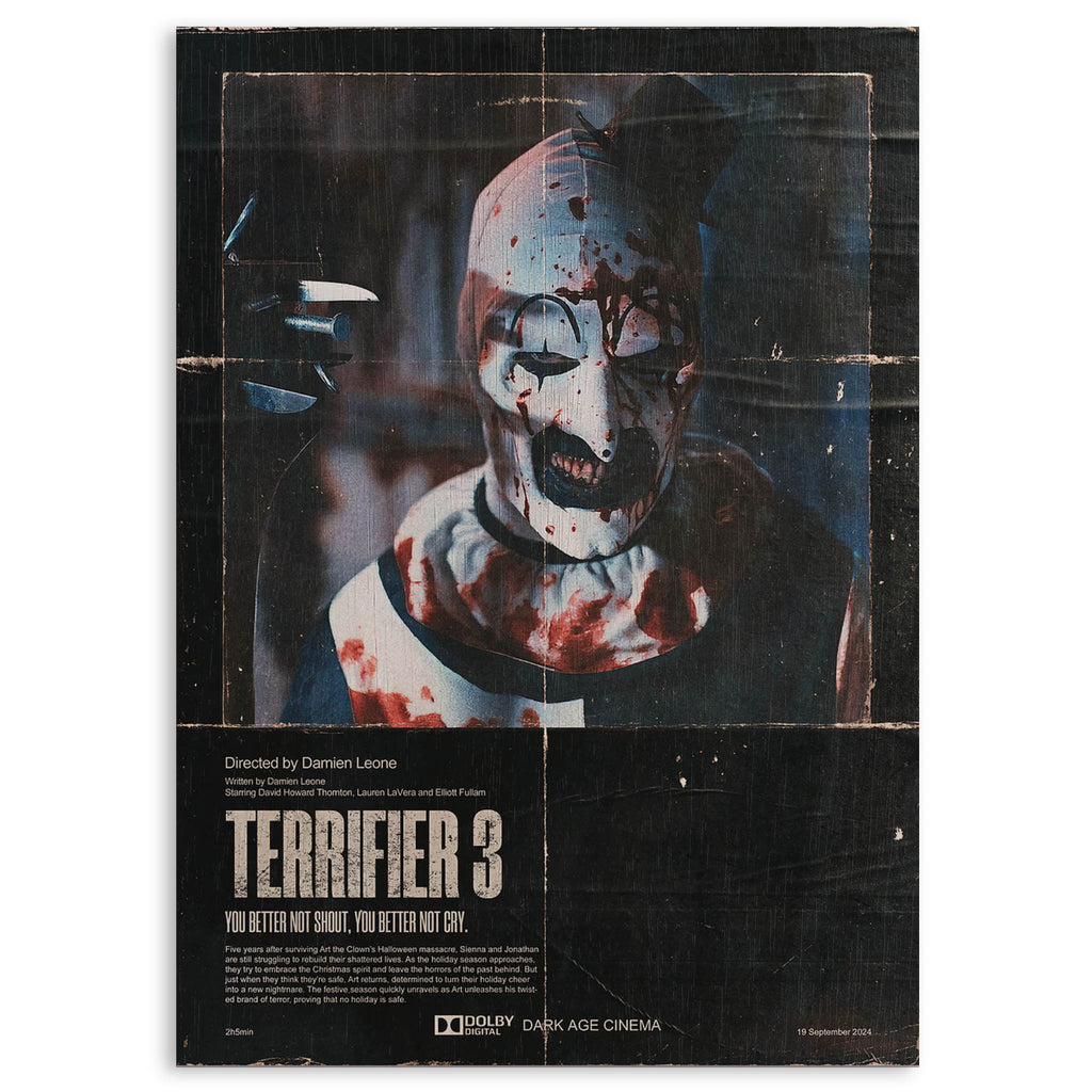 Terrifier 3 Wood Print by OnWood Australia
