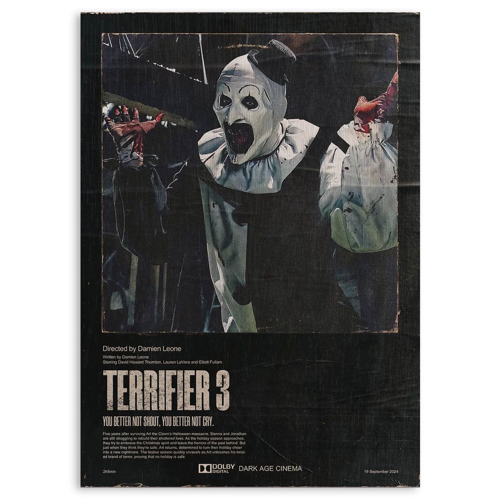 Terrifier 3 Wood Print by OnWood Australia
