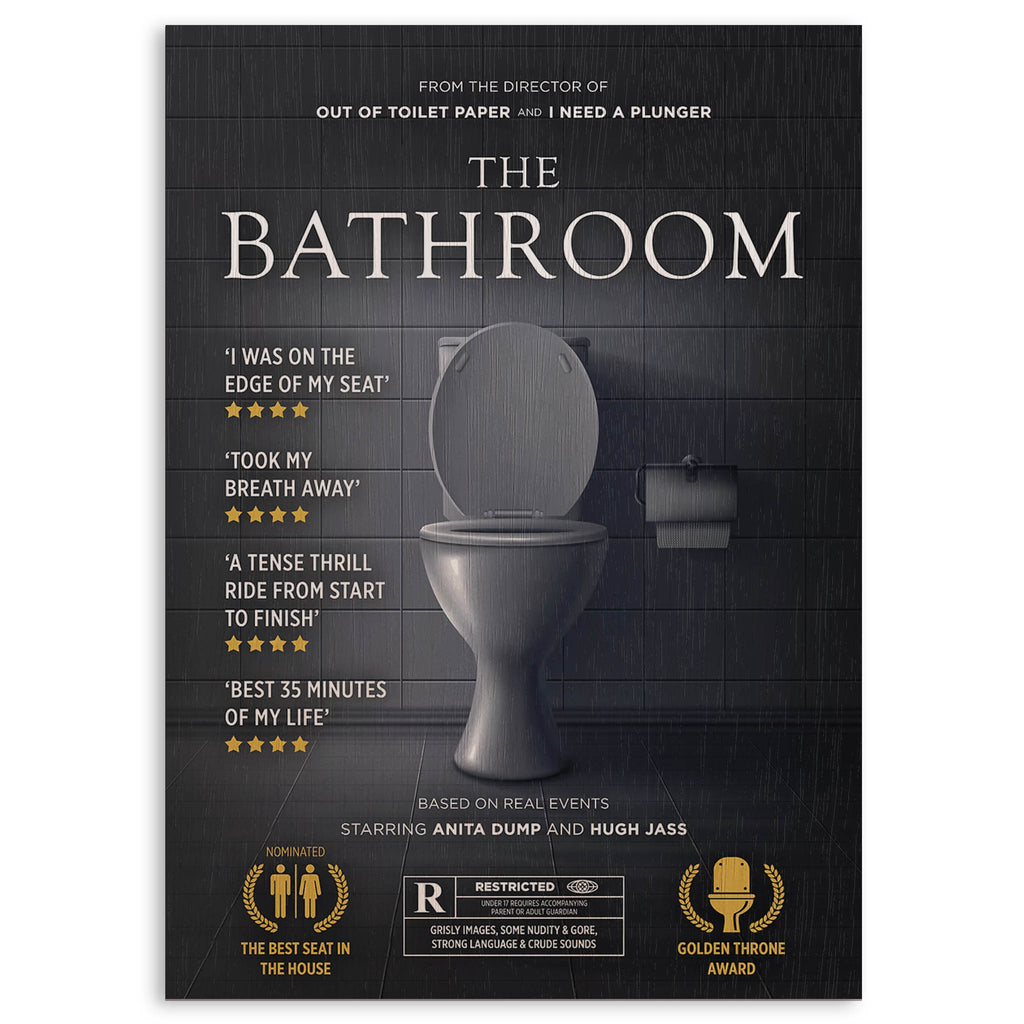 The Bathroom Movie Parody Wood Print by OnWood Australia