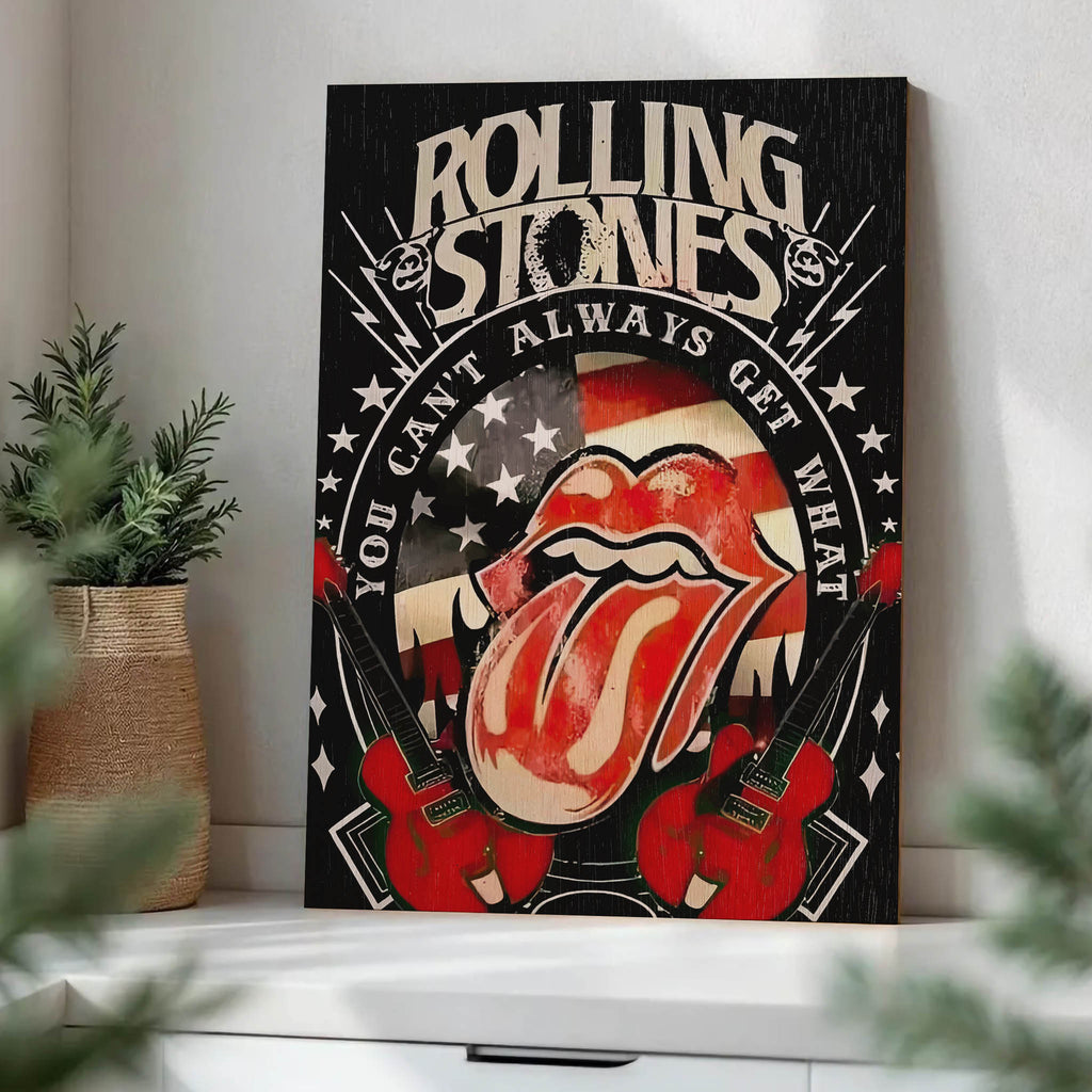 The Rolling Stones Wood Print by OnWood Australia