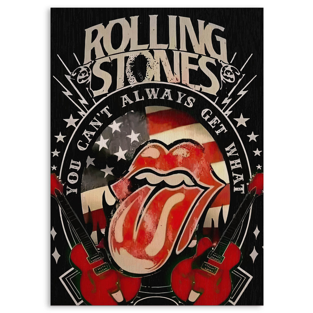 The Rolling Stones Wood Print by OnWood Australia