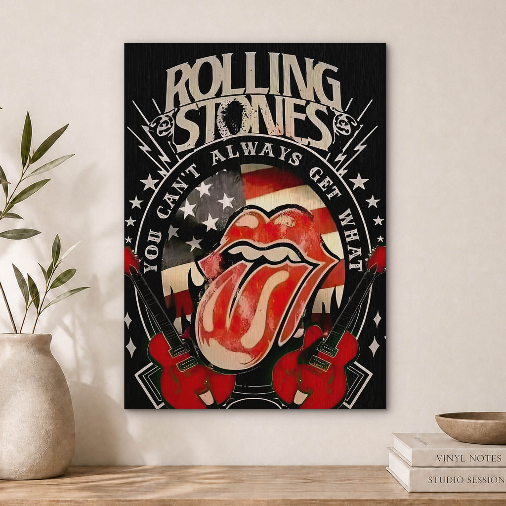 The Rolling Stones Wood Print by OnWood Australia